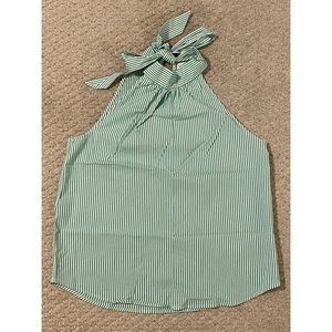 J Crew, green stripe halter, size 6 - brand new!!